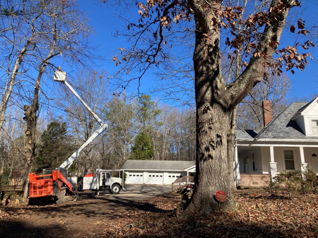 vs Virginia Stephens House with forklift in front
