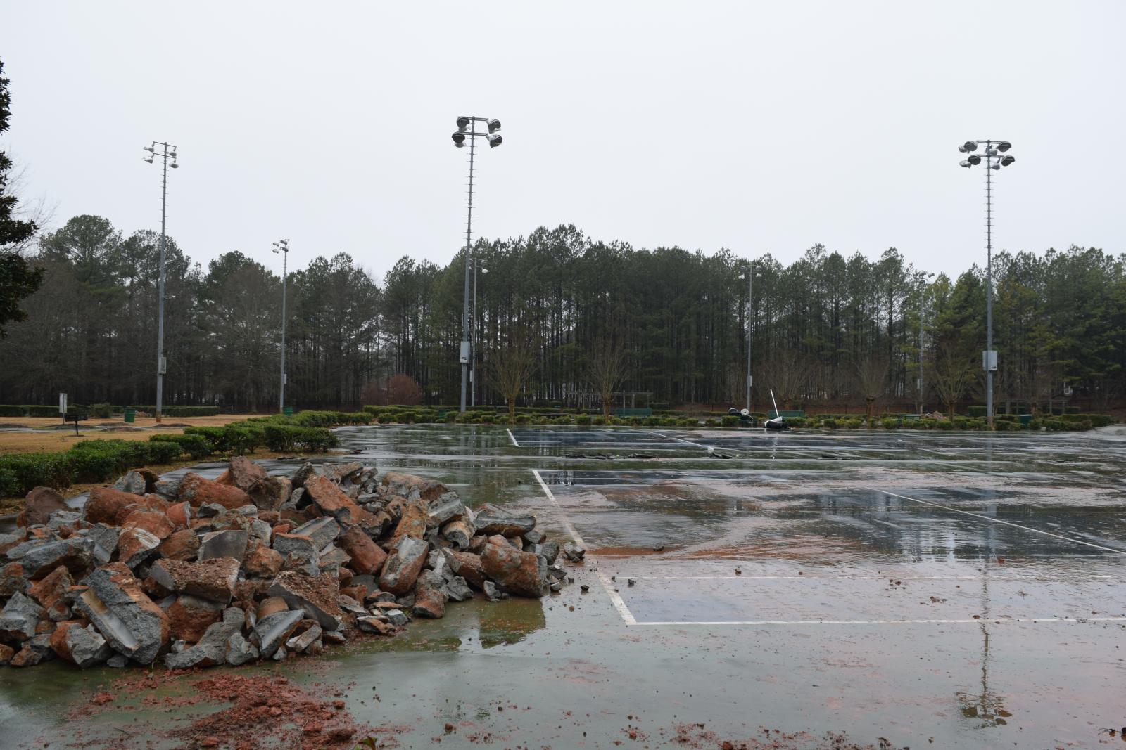 Demolition of Tennis Court