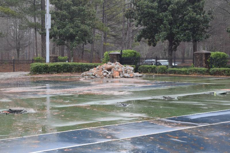 Demolition of Tennis Court