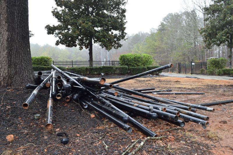 Demolition of Tennis Court