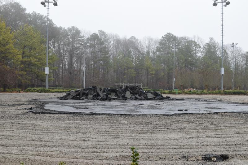Demolition of Tennis Court