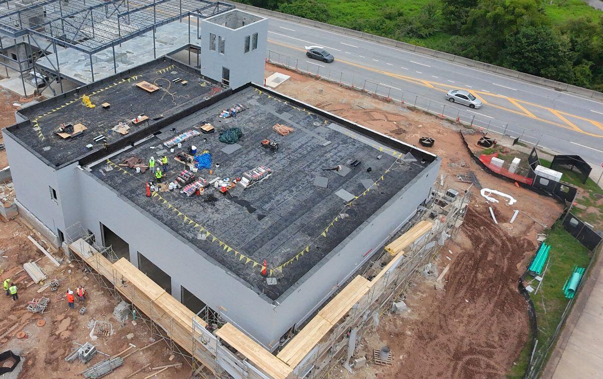 SPLOST Updates for Fire Station number 1 Airial roof top view