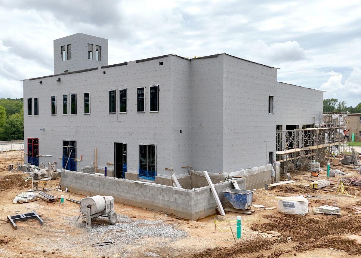 SPLOST Updates for Fire Station number 1 corner view of erected 2 story building