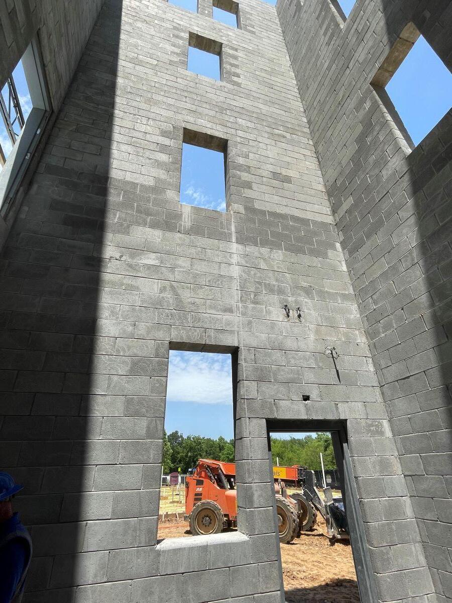 Fire Station 1 Installation of the exterior brick