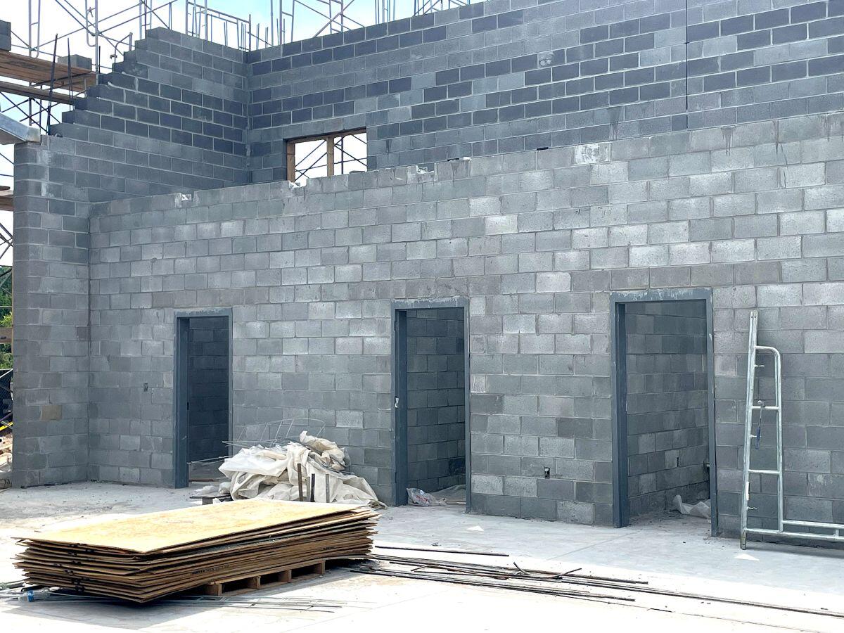 Fire station 1 Building Construction without roof and open doorways