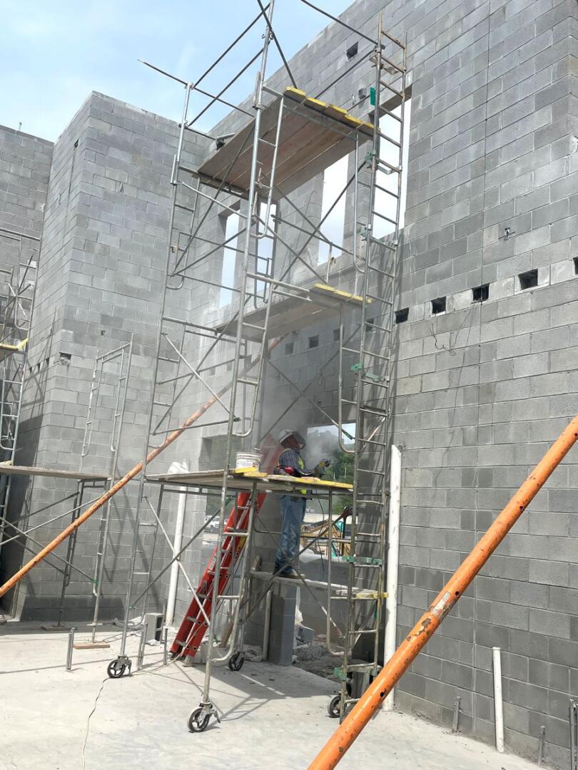 Fire station 1 Building Construction without roof and raised surface to work on