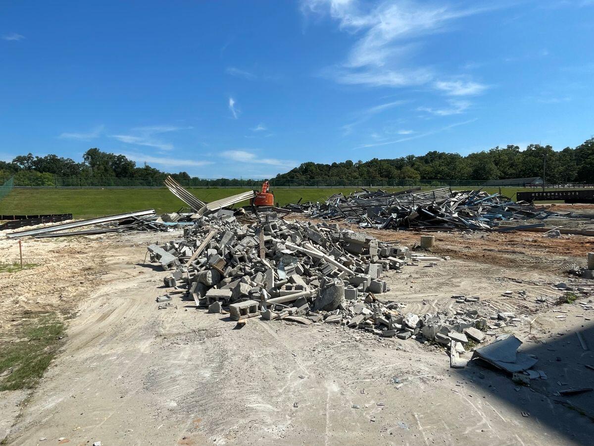 Lakeview Events Center Amphitheater debris