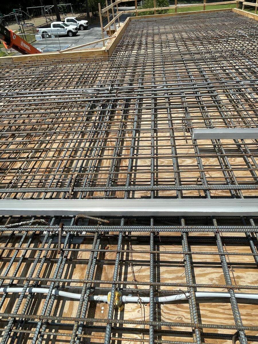 Shelnutt Senior Center metal bars on roof