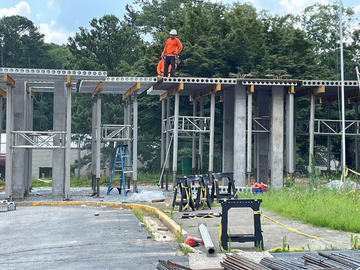 Shelnutt Senior Center SPLOST updates Man on top of roof