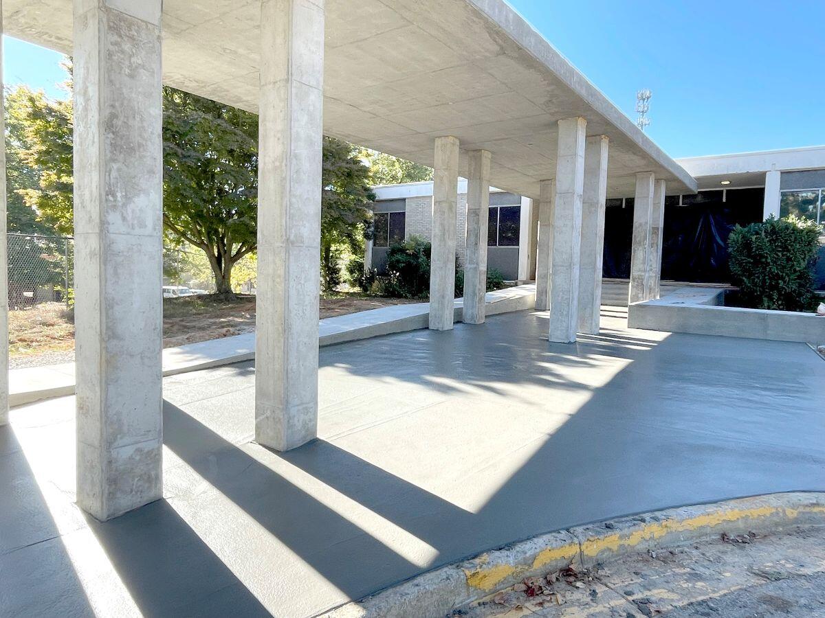 Shelnut Senior Center Walk path and cover in fresh cement