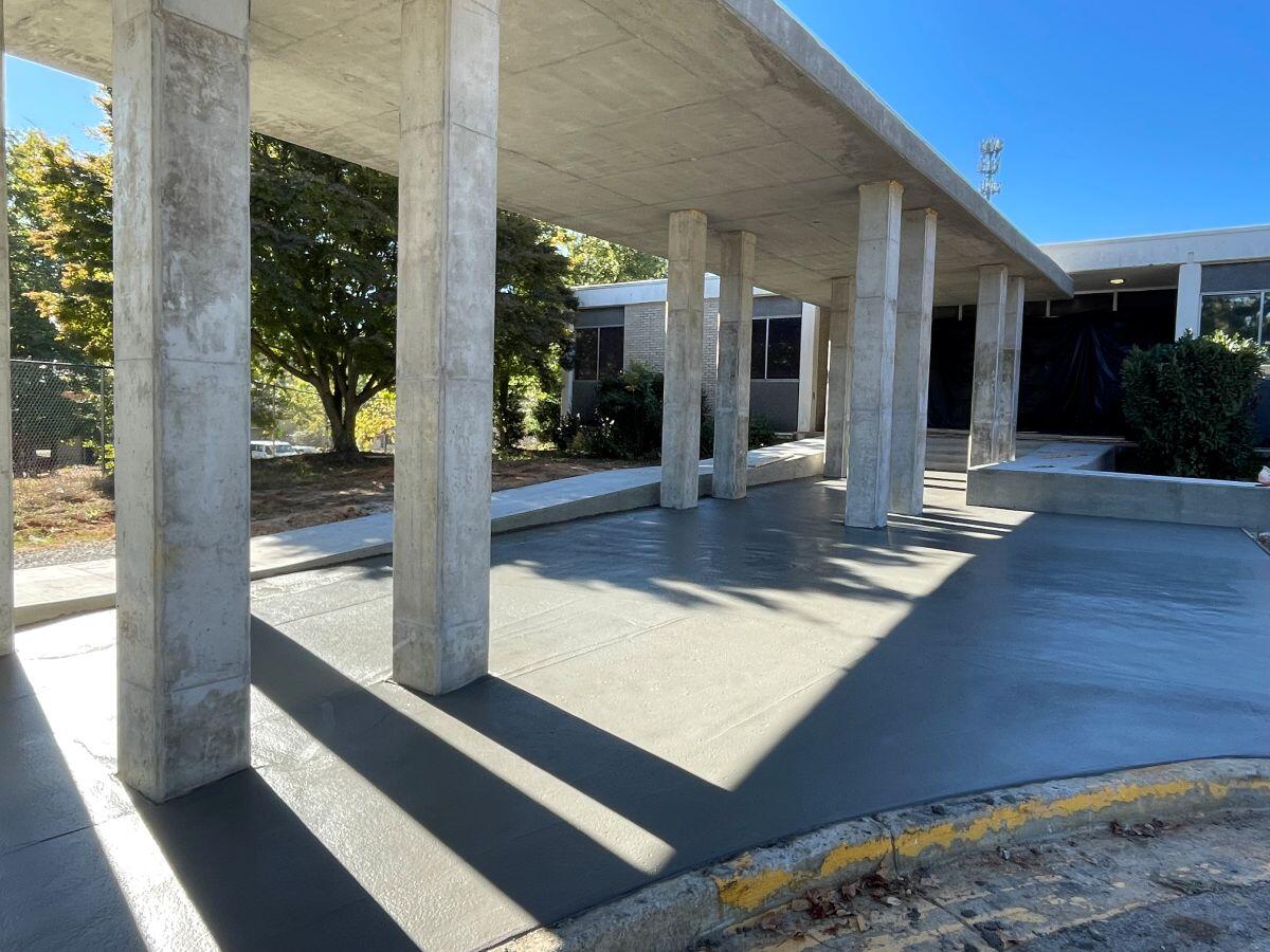 Shelnut Senior Center Walk path with fresh cement and ramp