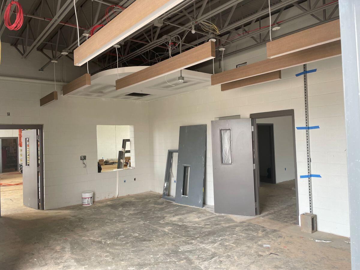 Fire station 9 inside with new doors