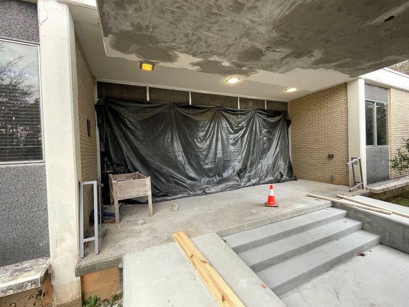 Shellnut Senior Center Entrance covered up