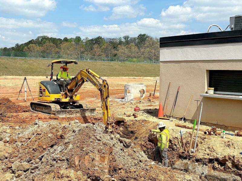Lakeview March one heavy machine and corner of building