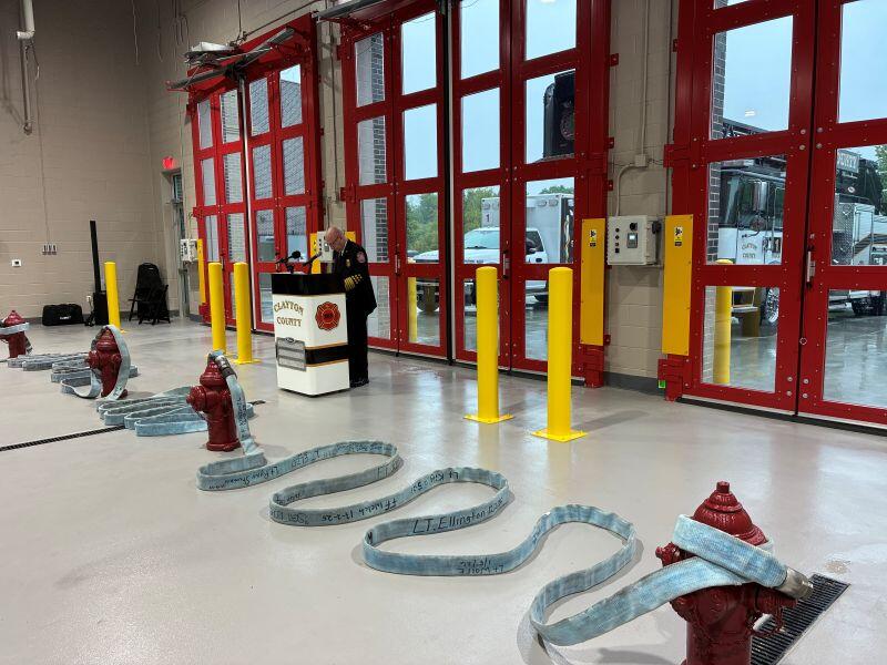 Fire station 1 hose rolled out