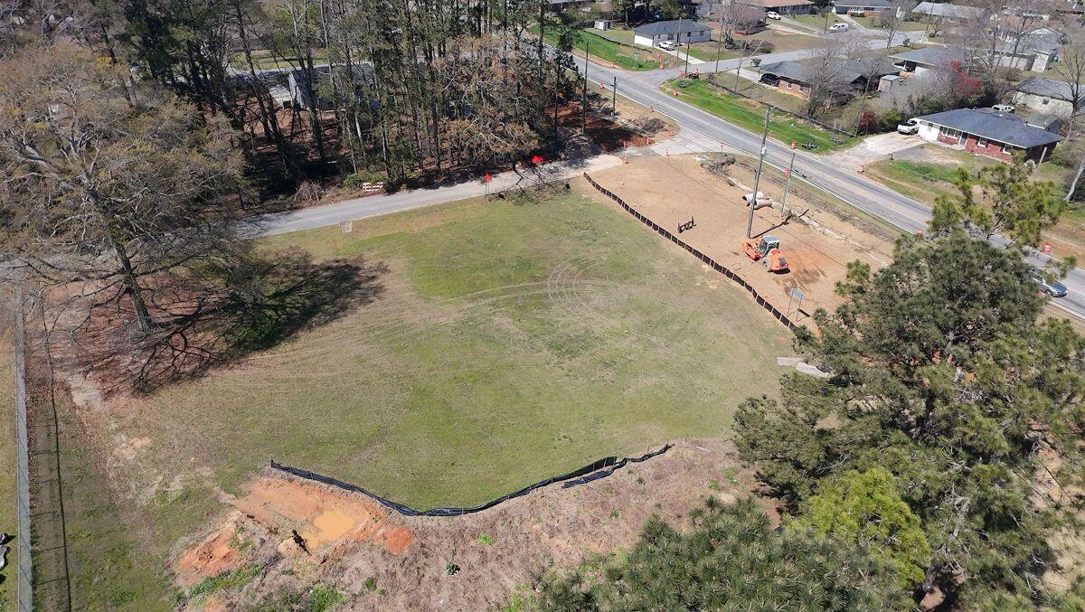 District 4 Pocket Park aerial view from corner of lot