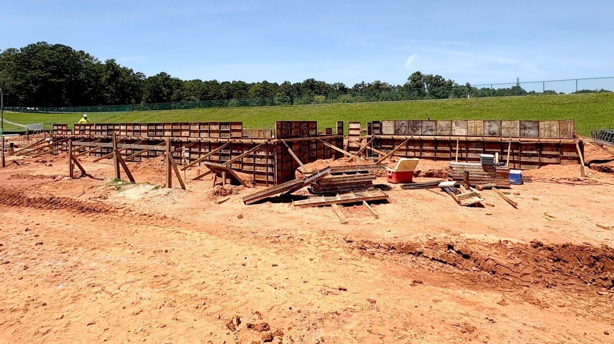 Amphitheatre with building products