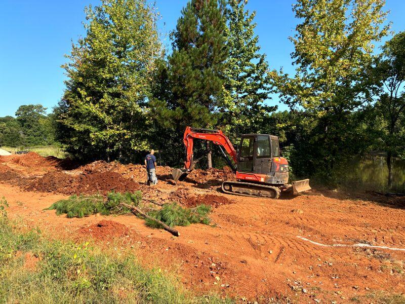 Dirt and bulldozer