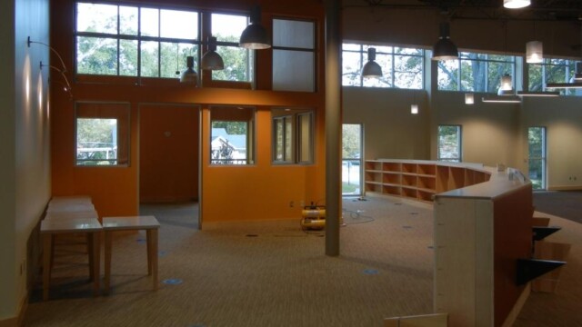 view of empty library inside