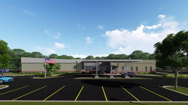 artist rendering of building from parking lot
