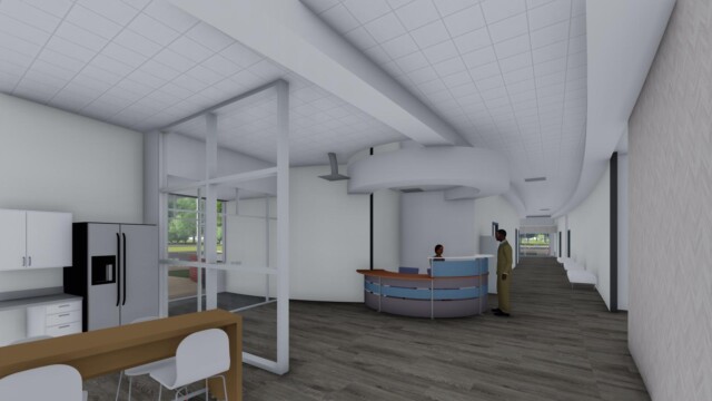 artist rendering of reception area