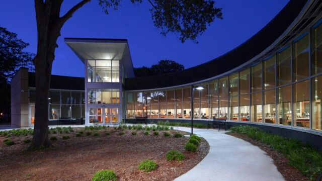 Night view of library