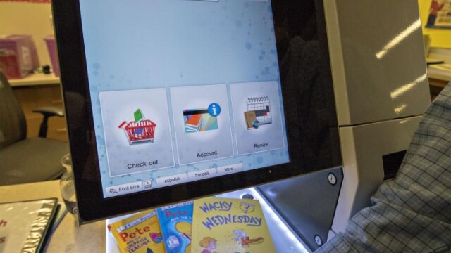 library card scanner and screen