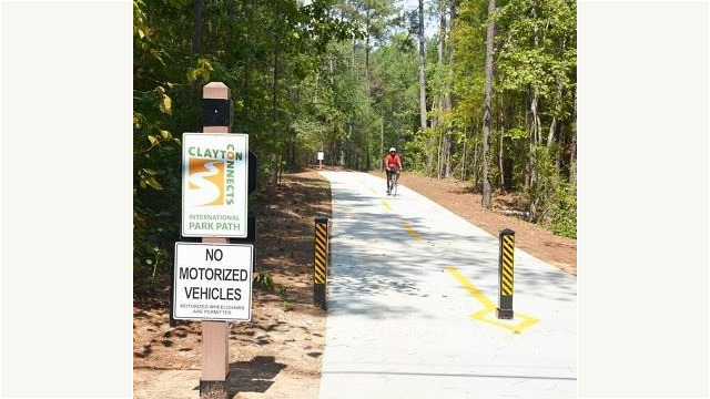 Lake Spivey Trail System - Biker On Trail Near Intersection
