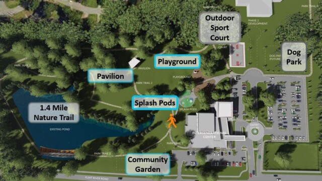 Plan of the integenerational center's amenities