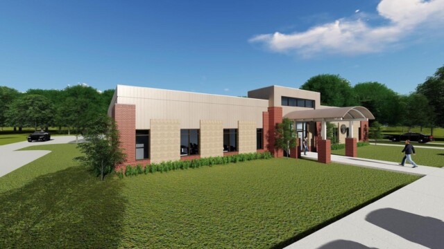artist rendering of building from left
