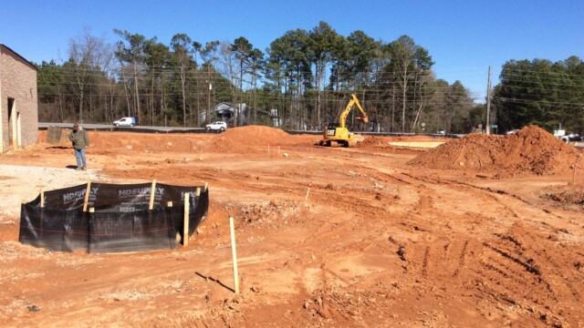 Parking lot red clay