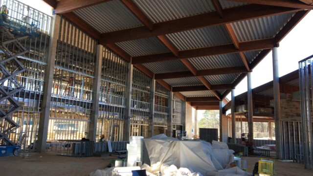 Lake Spivey Recreation Center - Mid-Construction Equipment Under Tarp Lake Spivey Recreation Center - Mid-Construction Equipment Under Tarp