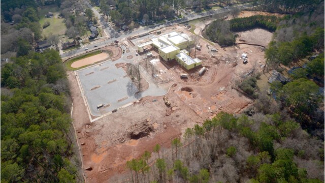 Aerial view of the plot of land for the Flint River Community Center