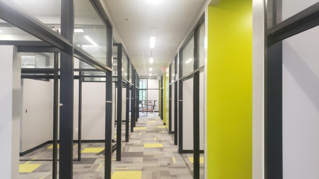 Interior hallway of under-construction IT building