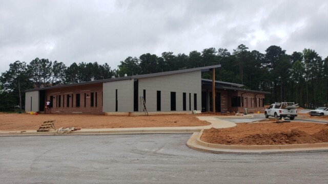 IT Training Center under construction, as viewed from parking lot