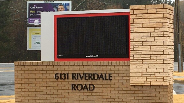 Digital sign as seen from NW Library parking lot