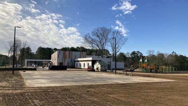 Parking lot in progress for Flint River Community Center