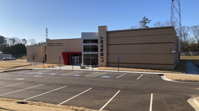 NW Library as seen from the sidewalk