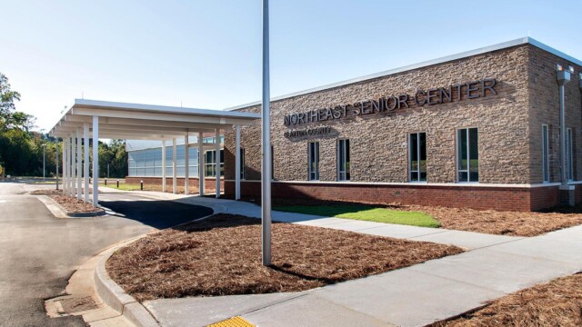 right side view of new senior center