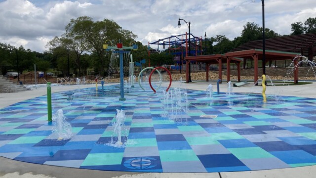 International Water Park Splash pad fountains operational