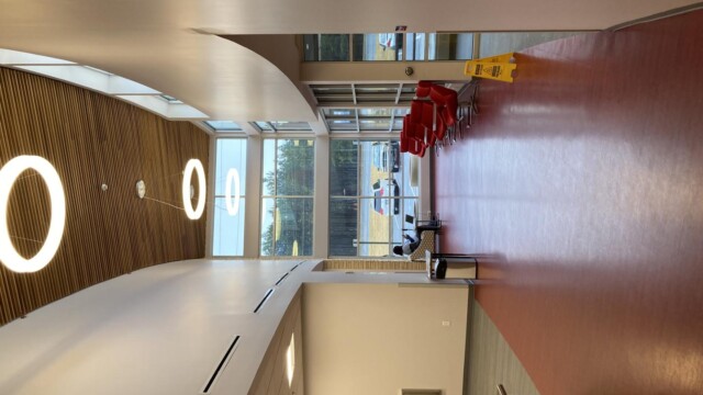 Hallway with seats at NW Library