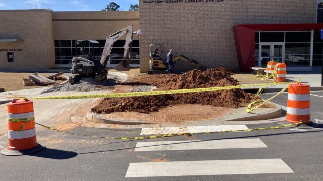 NW Library parking lot construction 2