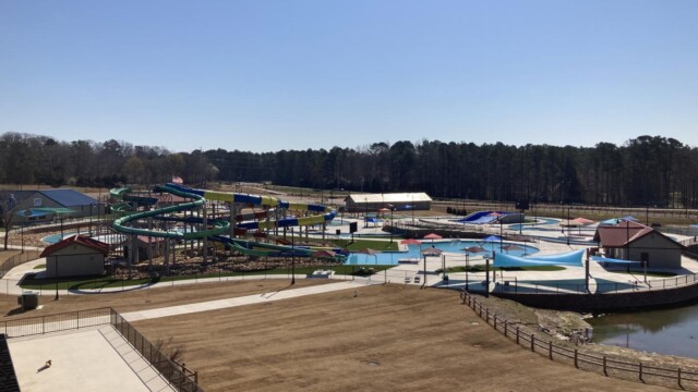 International Water Park with water slides and open field