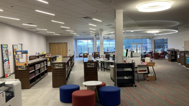 NW Library computers viewed from a distance