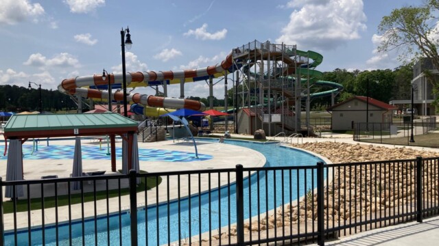International Water Park with slides and veranda