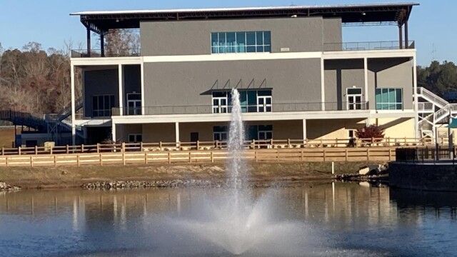 Amphitheater back view with water