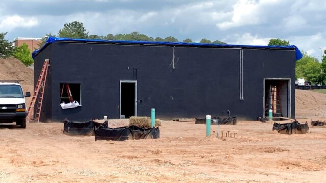 Building being worked on