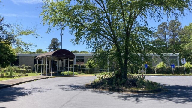 Shelnutt Senior Center as seen after entering parking lot