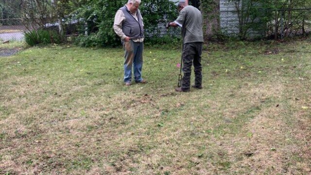 Virginia Stephens House people standing in grass