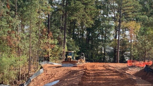 bulldozer on freshly dug up land